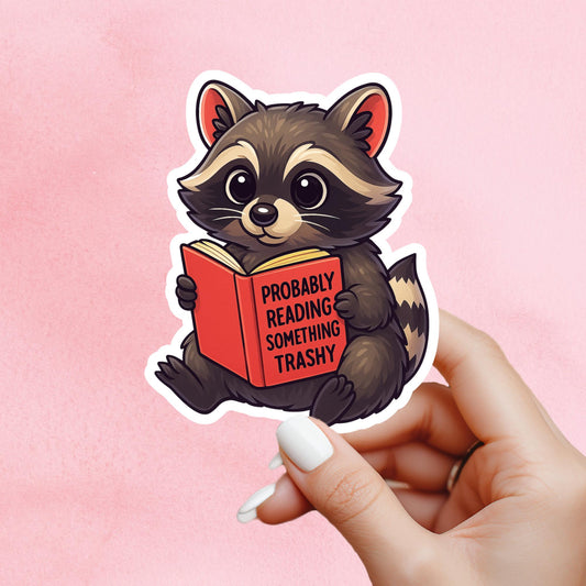 Trashy raccon sticker, reading something trashy, smut sticker, Morally grey book sticker, kindle sticker, bookish sticker, bookish gift