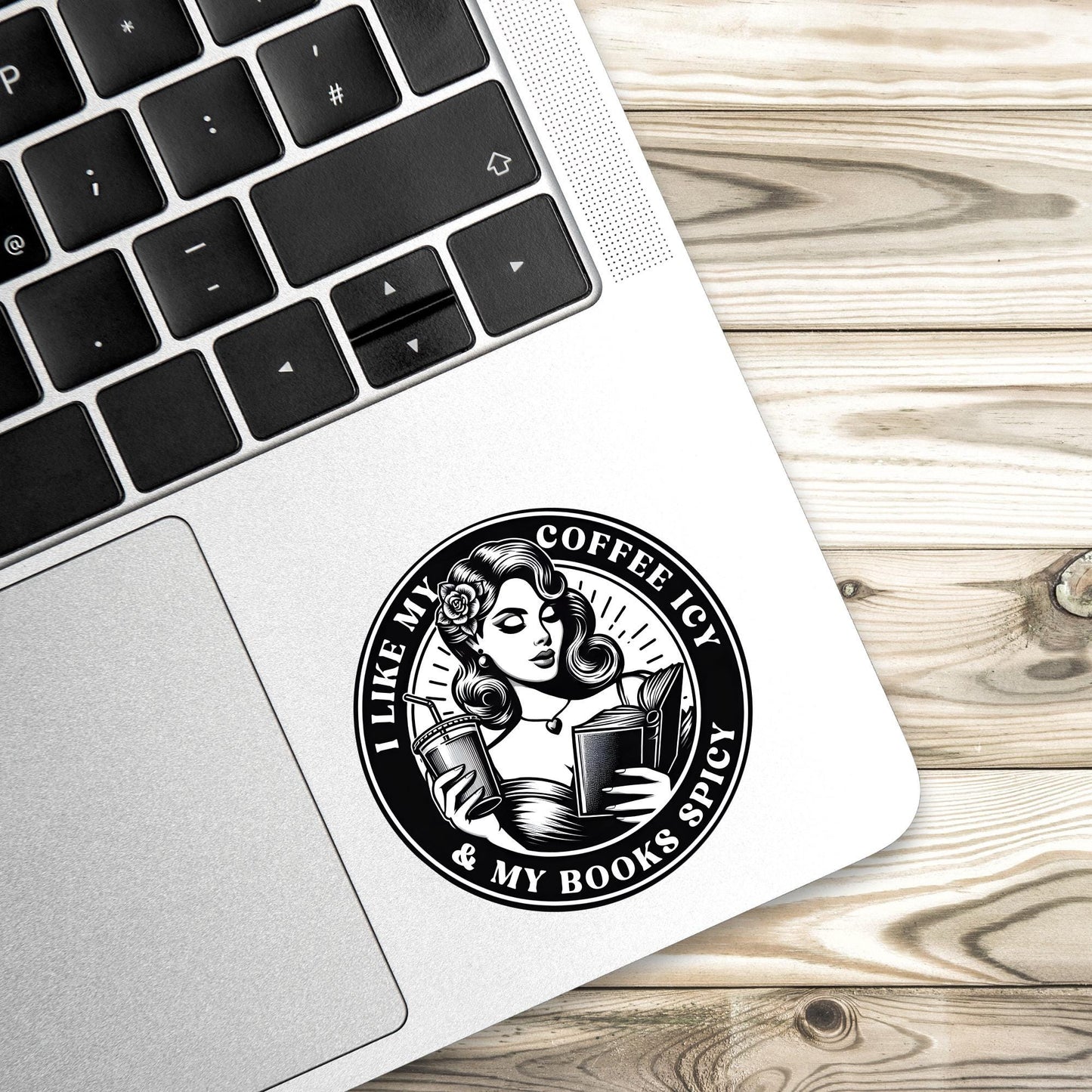 like my coffee icy and books spicy, smut sticker, trashy sticker, Morally grey book sticker, kindle sticker, bookish sticker, smut,