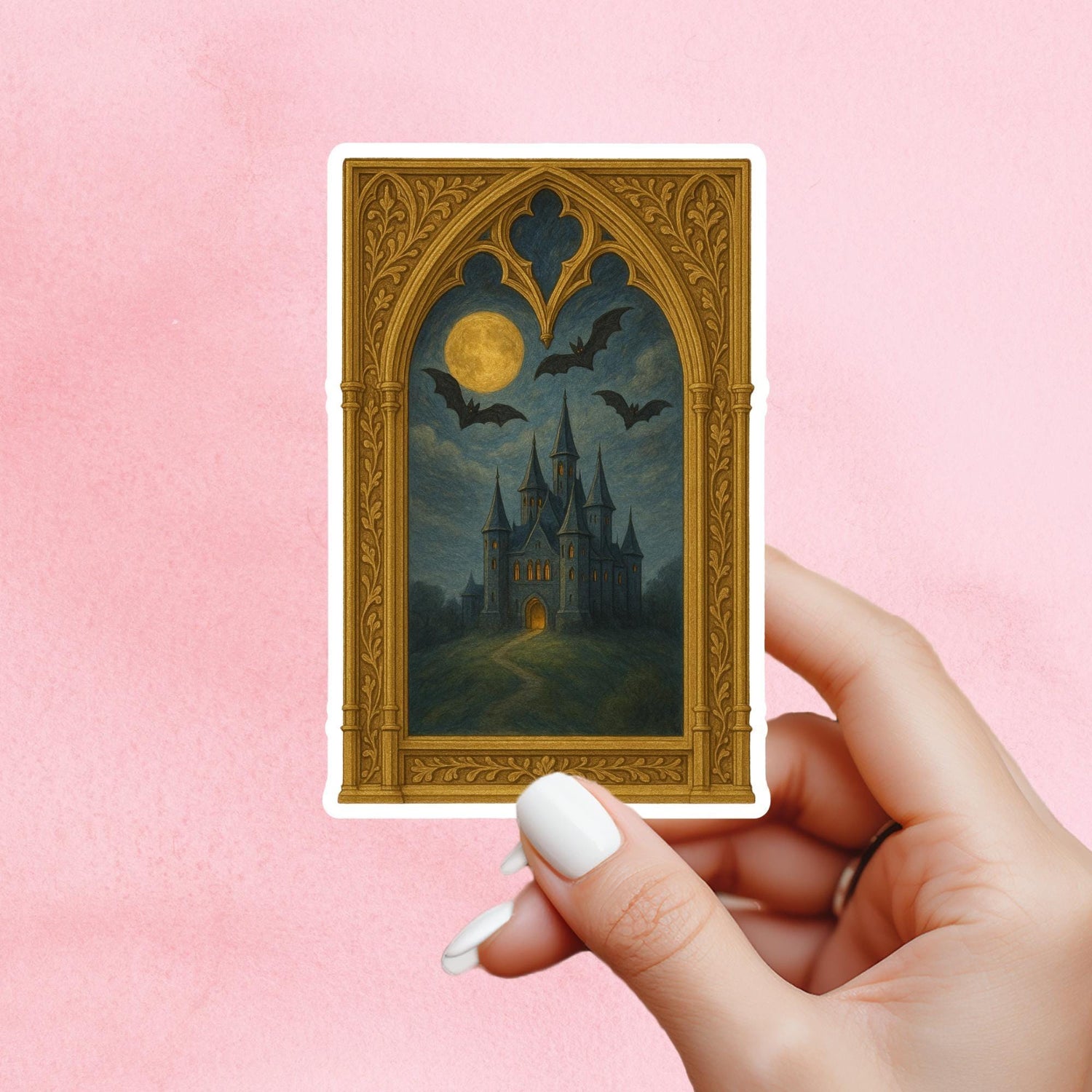 Gothic castle sticker, vampire sticker, fantasy Sticker, gothic sticker, Fantasy Bookish Merch, fantasy window sticker, fairytale sticker