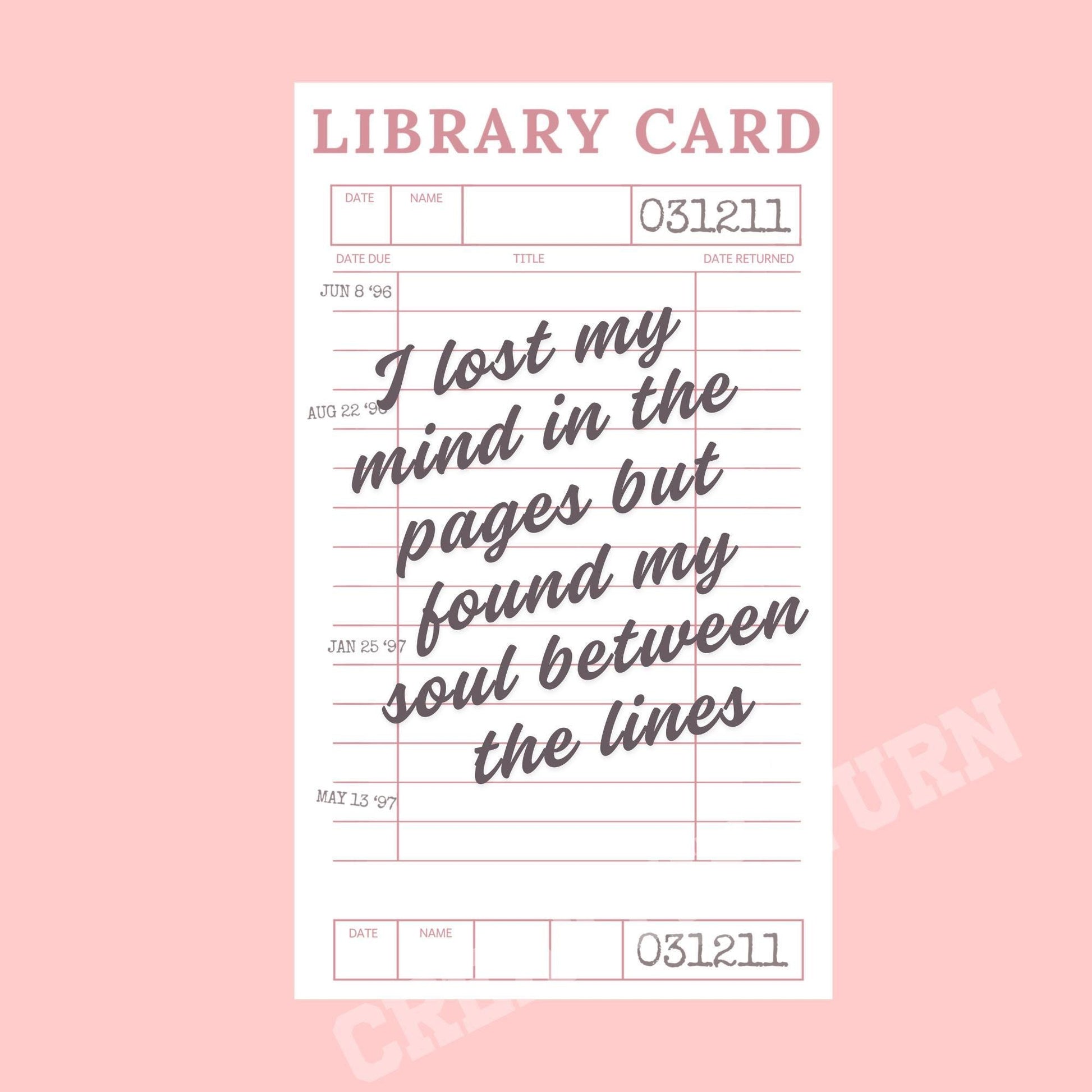 Library card sticker, Bookish girlie sticker, book sticker, reading sticker, bookish sticker, journal stickers, stickers for kindle, kindle