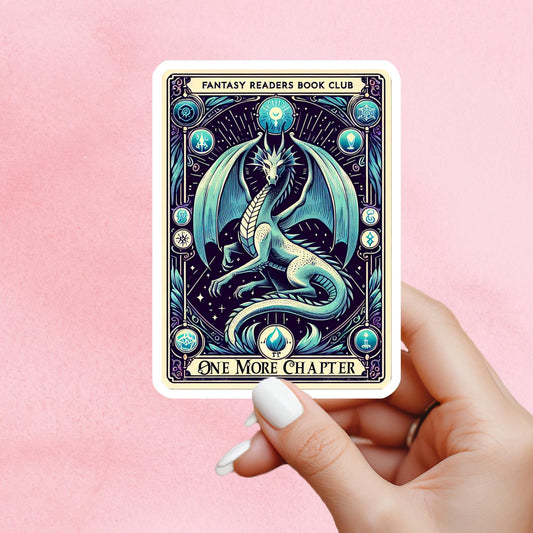 Dragon tarot sticker, kindle sticker, book sticker, fantasy sticker, bookish sticker, book stickers, stickers for kindle, one more chapter