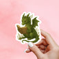 Green Dragon Book Sticker, Cute Vinyl Sticker, Fantasy Bookish Merch, Book Lover Gift, e-reader Kindle Stickers, Reading Lover, Booktok