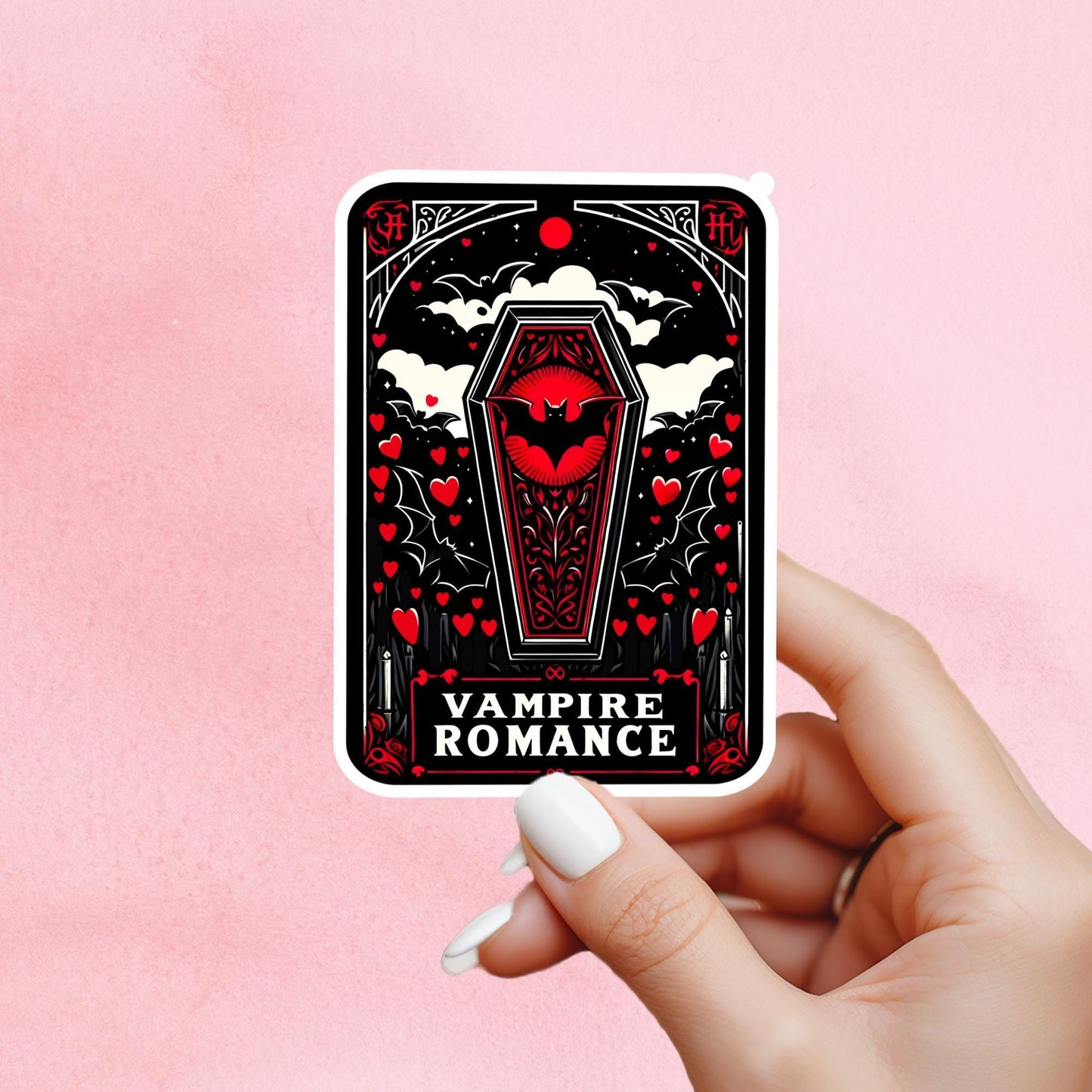 Vampire romance Sticker, vampire sticker, book trope, Halloween Vinyl Sticker,Kindle Sticker, Bookish Gift, spooky sticker, horror sticker