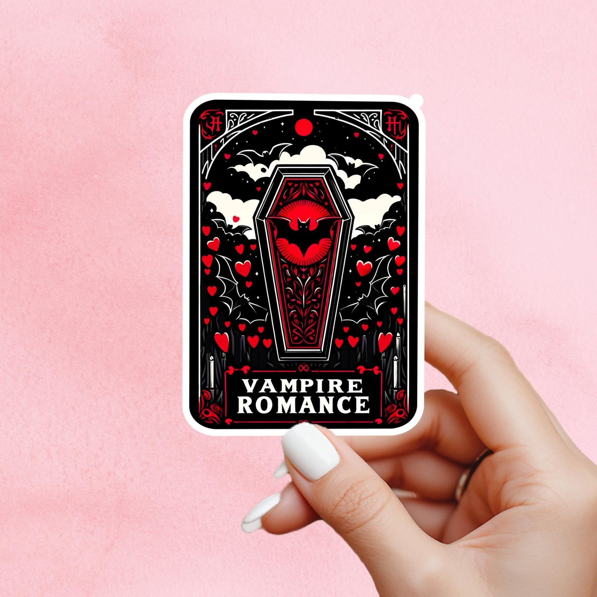 Vampire romance Sticker, vampire sticker, book trope, Halloween Vinyl Sticker,Kindle Sticker, Bookish Gift, spooky sticker, horror sticker