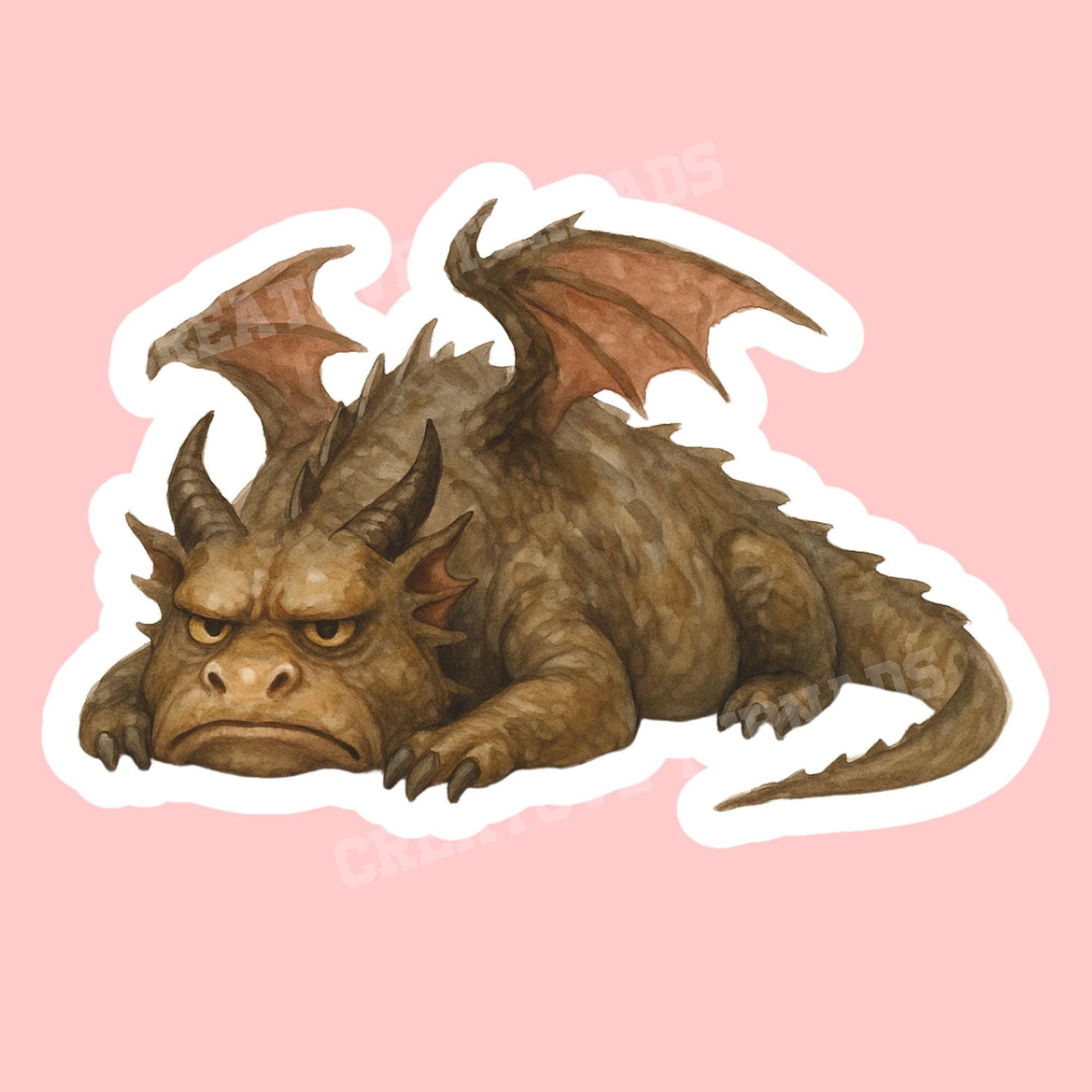 Grumpy Dragon Sticker, dragon Vinyl Sticker, Fantasy Bookish Merch, Book Lover Gift, e-reader sticker, Kindle Stickers, bookish gift