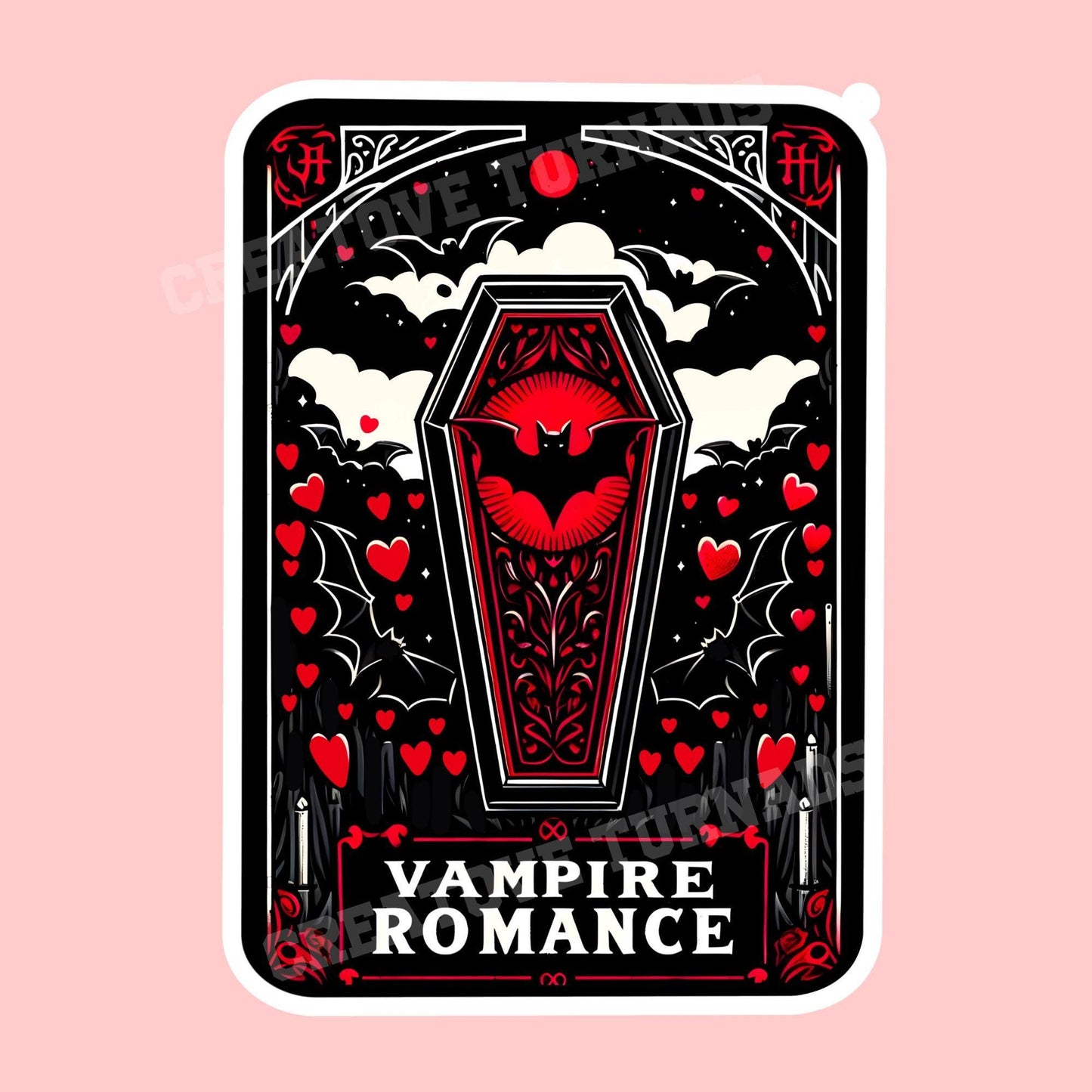 Vampire romance Sticker, vampire sticker, book trope, Halloween Vinyl Sticker,Kindle Sticker, Bookish Gift, spooky sticker, horror sticker