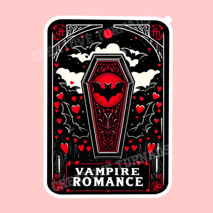 Vampire romance Sticker, vampire sticker, book trope, Halloween Vinyl Sticker,Kindle Sticker, Bookish Gift, spooky sticker, horror sticker