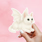 White cat Sticker, Witch Sticker, gothic sticker, Fantasy sticker, Halloween sticker, creepy cat sticker, cute sticker for Halloween