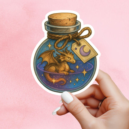 Dragon Book Sticker, potion Vinyl Sticker, Fantasy Bookish Merch, Book Lover Gift, e-reader Kindle Stickers, Reading Lover, Booktok