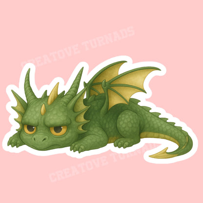 Grumpy Dragon Sticker, dragon Vinyl Sticker, Fantasy Bookish Merch, Book Lover Gift, e-reader sticker, Kindle Stickers, bookish gift