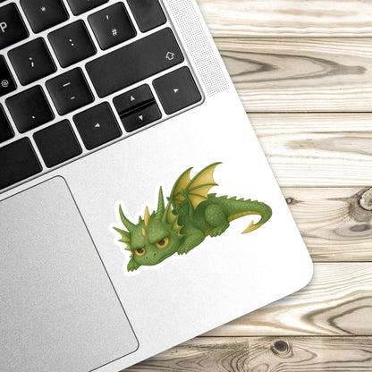 Grumpy Dragon Sticker, dragon Vinyl Sticker, Fantasy Bookish Merch, Book Lover Gift, e-reader sticker, Kindle Stickers, bookish gift