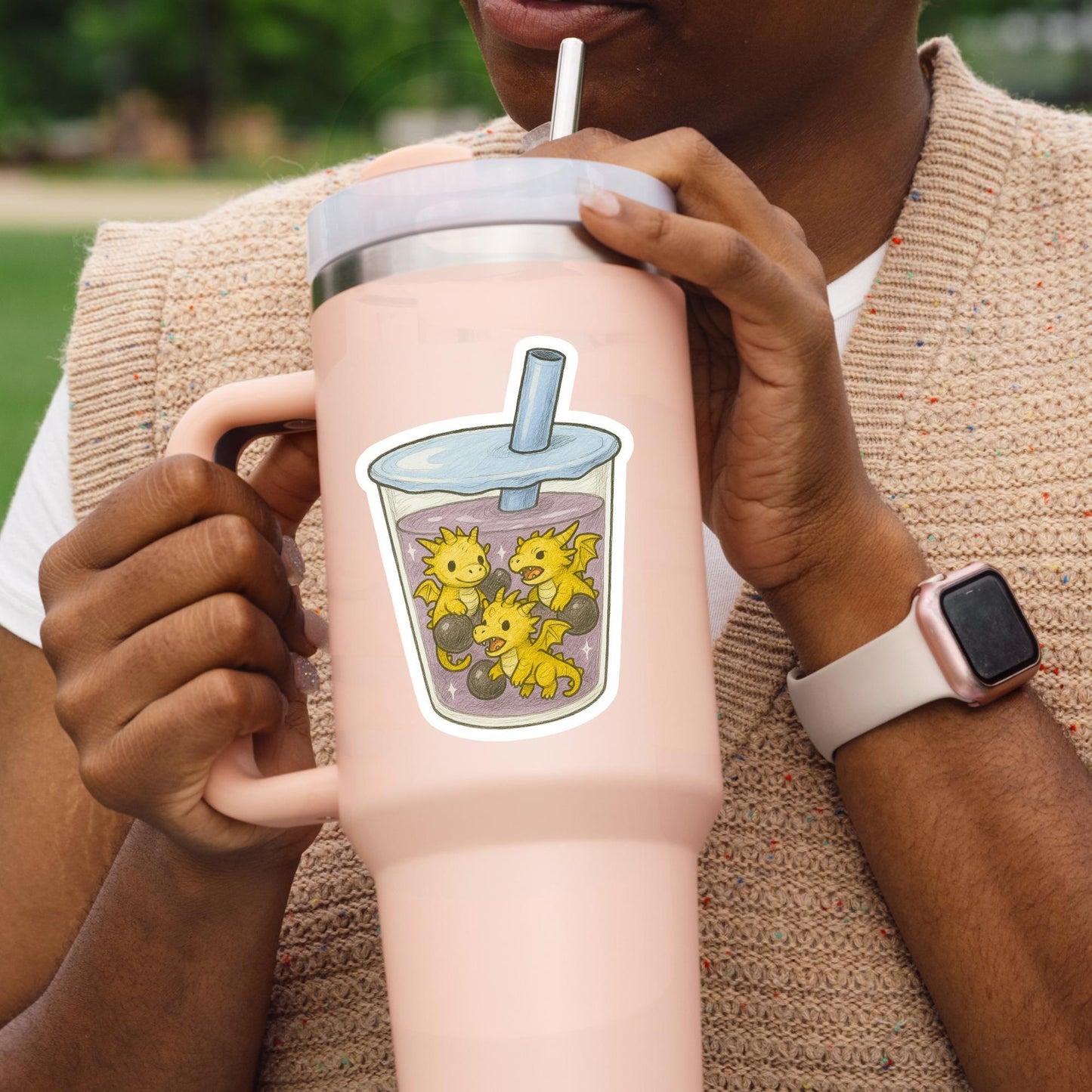 Fantasy boba sticker, Reading sticker, Dragon Book Sticker, fantasy Sticker, Fantasy Bookish Merch, e-reader Kindle Stickers, fantasy gift