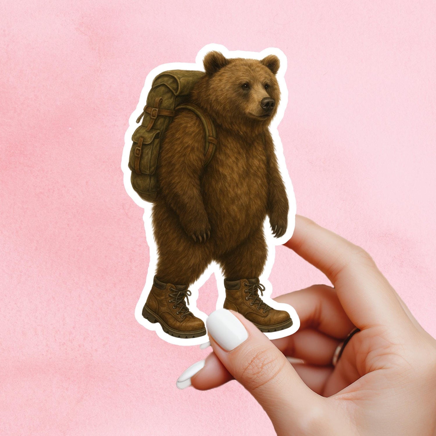 Bear Sticker, hiking bear sticker, Wildlife sticker, nature sticker, hiking camping sticker, woodland sticker, camping sticker, gift camper