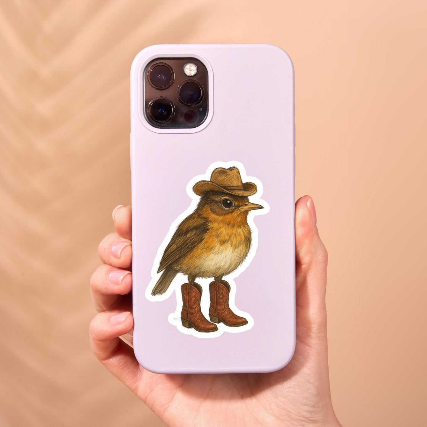 Cowboy wren Sticker, little bird sticker, Wildlife sticker, nature sticker, cowboy boots sticker, bird watcher sticker, woodland sticker