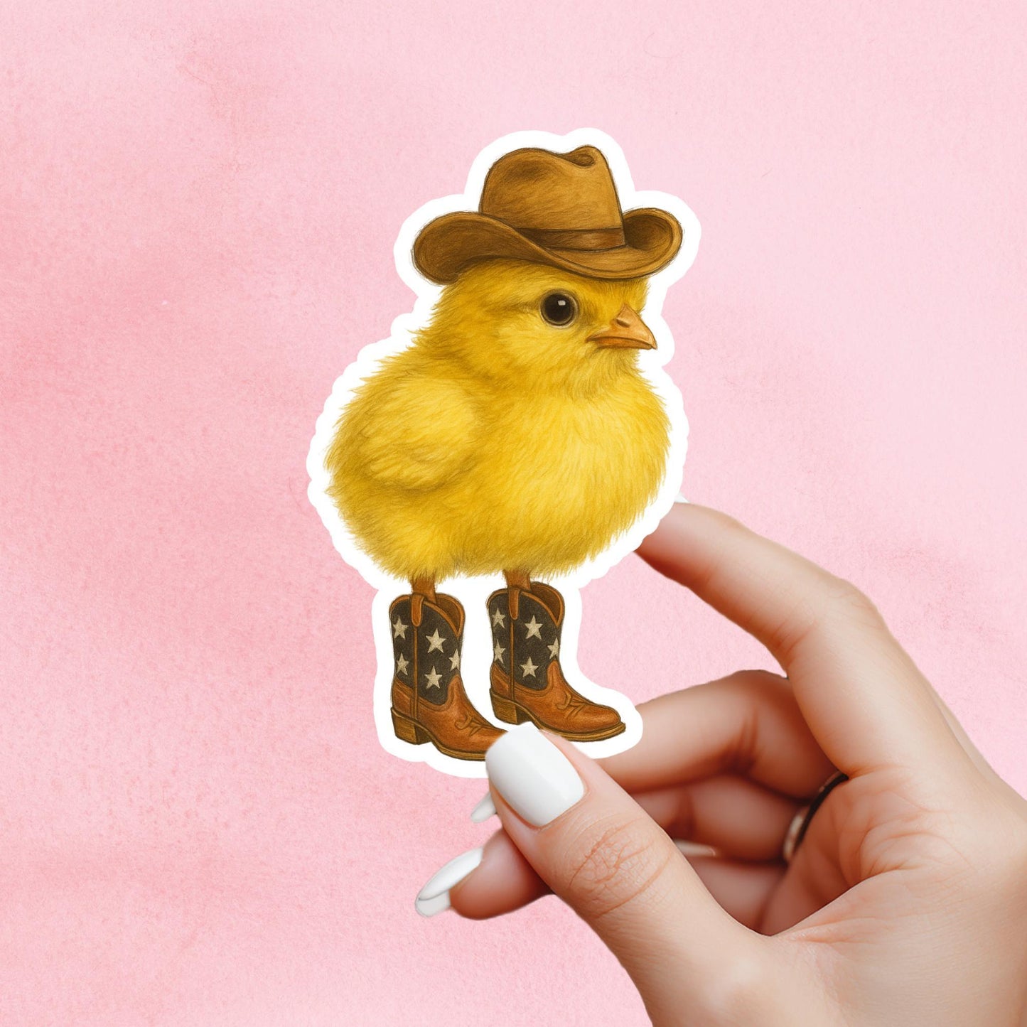 Cowboy chicken Sticker, little bird sticker, Wildlife sticker, nature sticker, cowboy boots sticker, chicken sticker, cute chicken sticker,