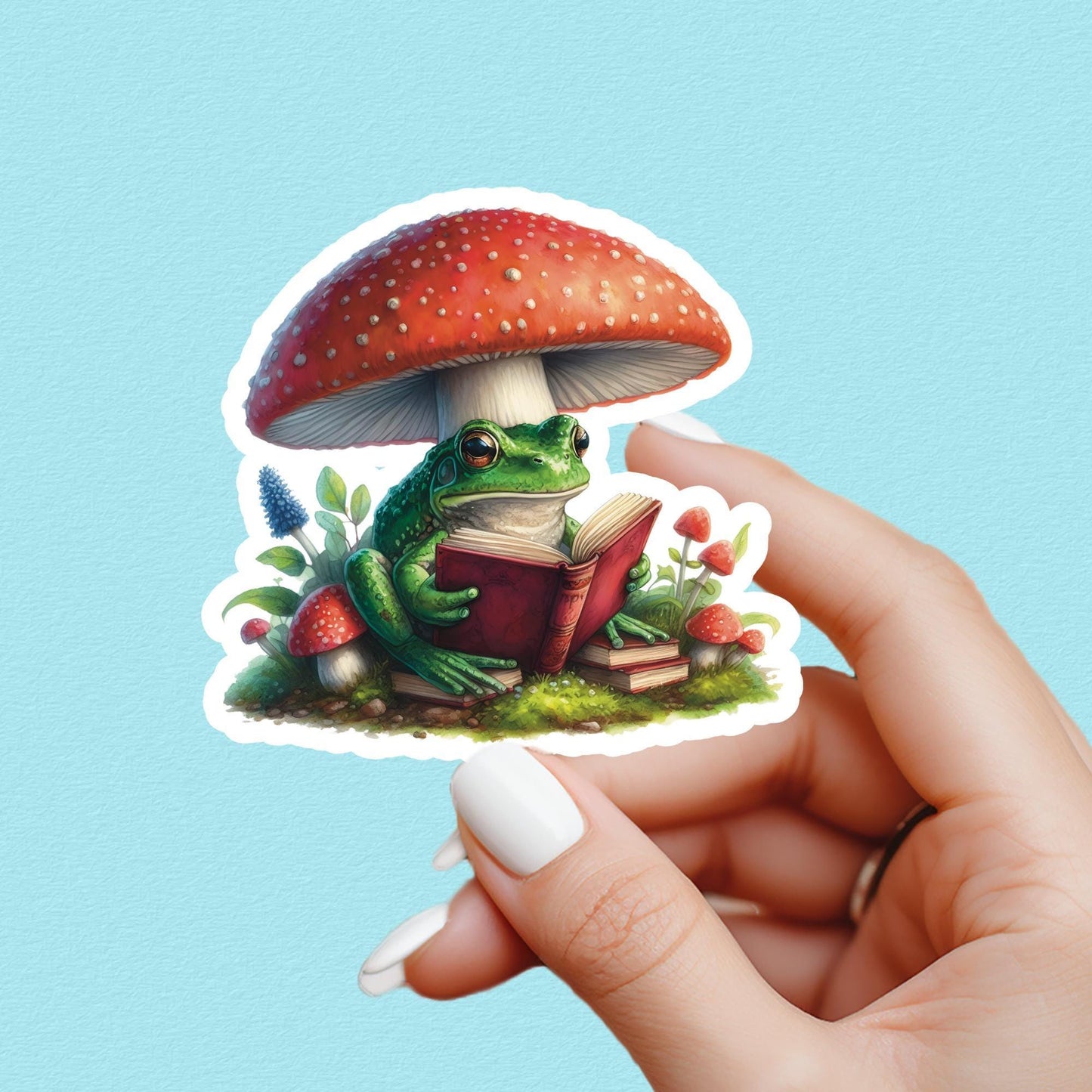 Frog reading sticker, kindle sticker, book sticker, kindle sticker, bookish sticker, book stickers, stickers for kindle, book merch, frog