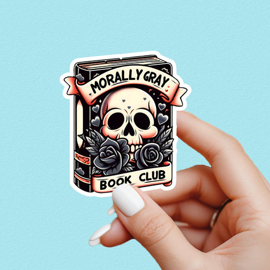Morally grey book club, dark romance sticker, book sticker, kindle sticker, bookish sticker, book stickers, stickers for kindle,
