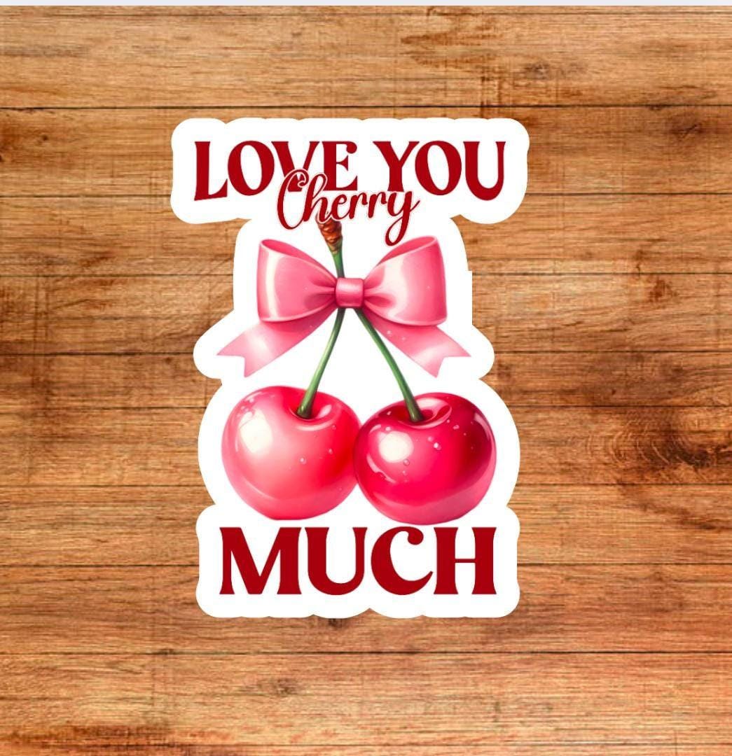 Love you cherry much sticker, cherry sticker, kindle sticker, pink sticker, book stickers, stickers for kindle, book gift, kindle accessory