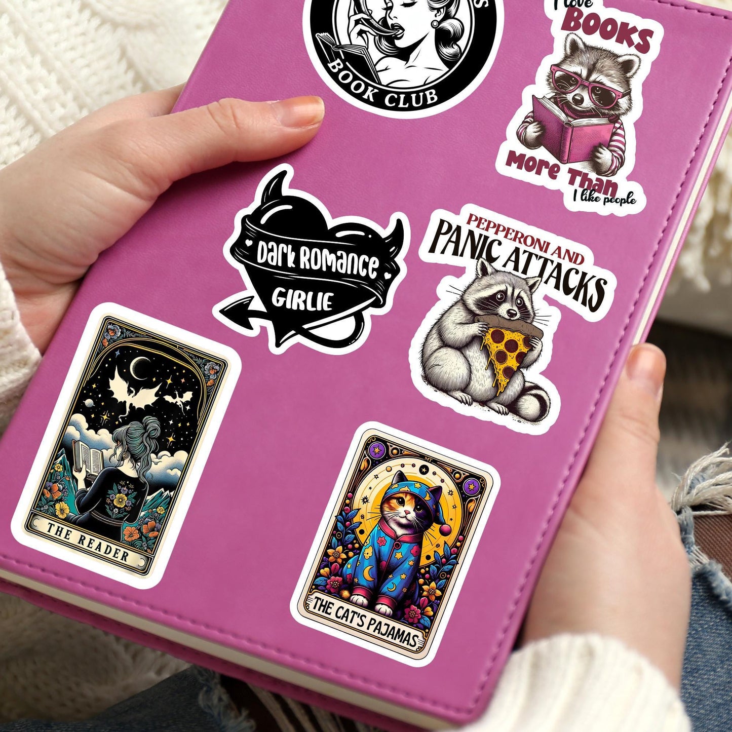 Cats pyjamas sticker, sticker, booktok sticker, Kindle sticker, tarot sticker, bookish sticker, book lover sticker