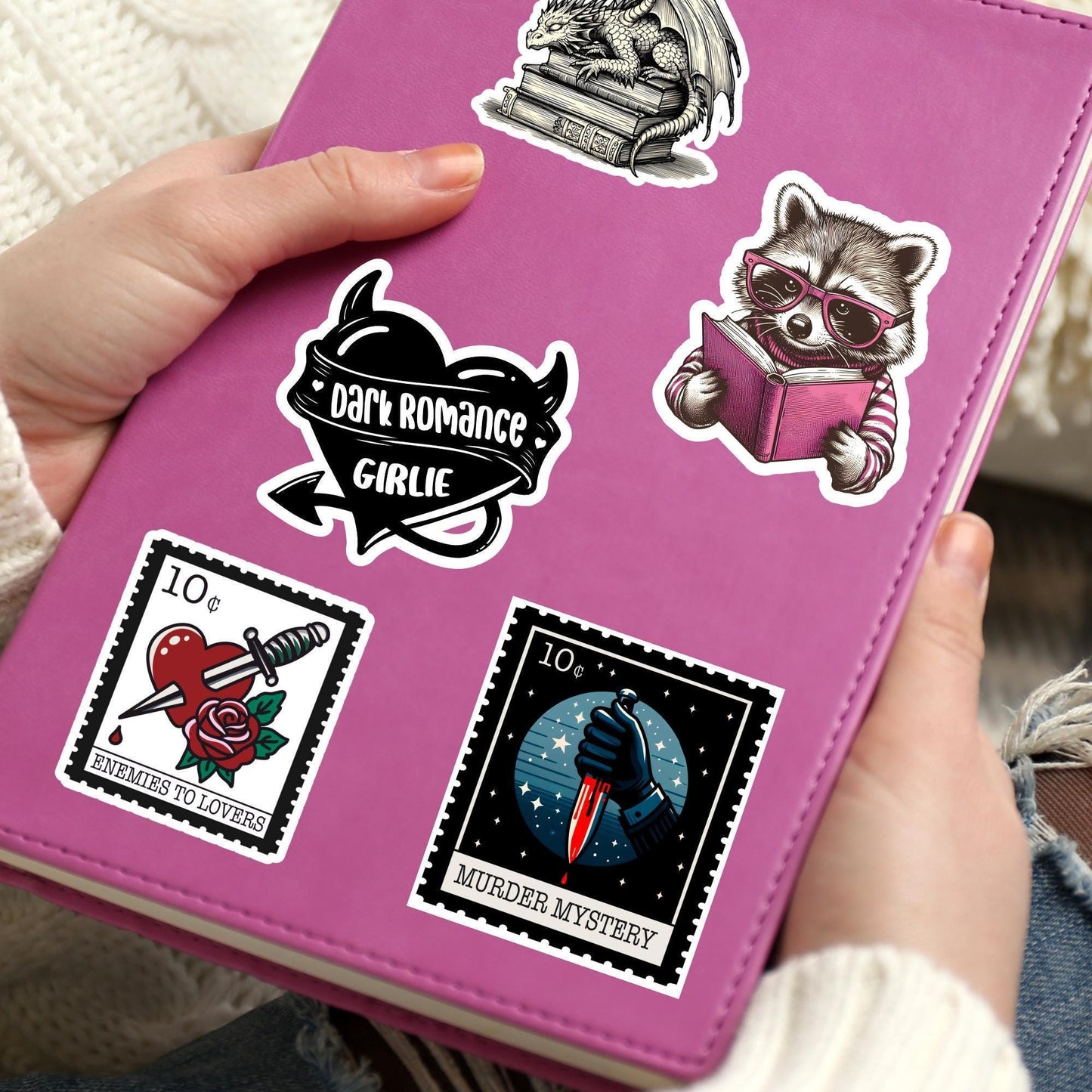Murder mystery sticker, troupe sticker, book stamp sticker, kindle sticker, book sticker, kindle sticker, bookish sticker, book stickers,