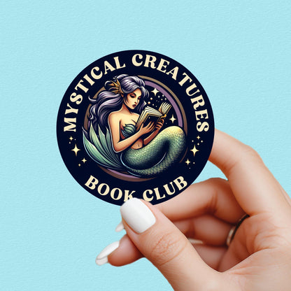 Mystical creatures bookclub sticker, mermaid sticker, book sticker, kindle sticker, bookish sticker, book stickers, book merch