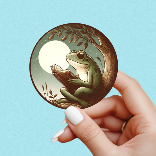 Frog reading sticker, kindle sticker, book sticker, kindle sticker, bookish sticker, book stickers, stickers for kindle, book merch, frog