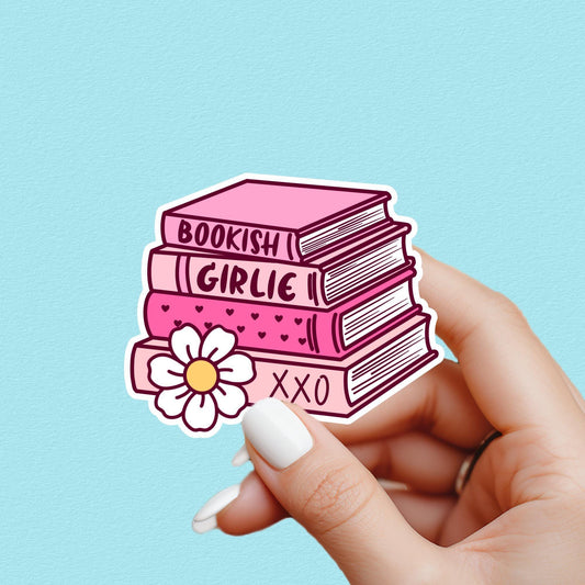 Bookish girlie sticker, kindle sticker, book sticker, kindle sticker, bookish sticker, book stickers, stickers for kindle, book merch