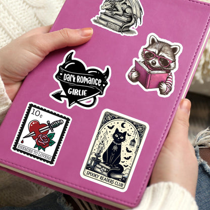 Spooky readers book club sticker, Black cat sticker, Halloween sticker, spooky sticker, book sticker, kindle sticker, bookish sticker,