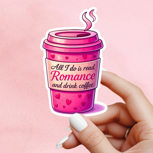 Romance reader sticker, Reading sticker, romance Sticker, fantasy Sticker, Fantasy Bookish Merch, e-reader Kindle Stickers, fantasy