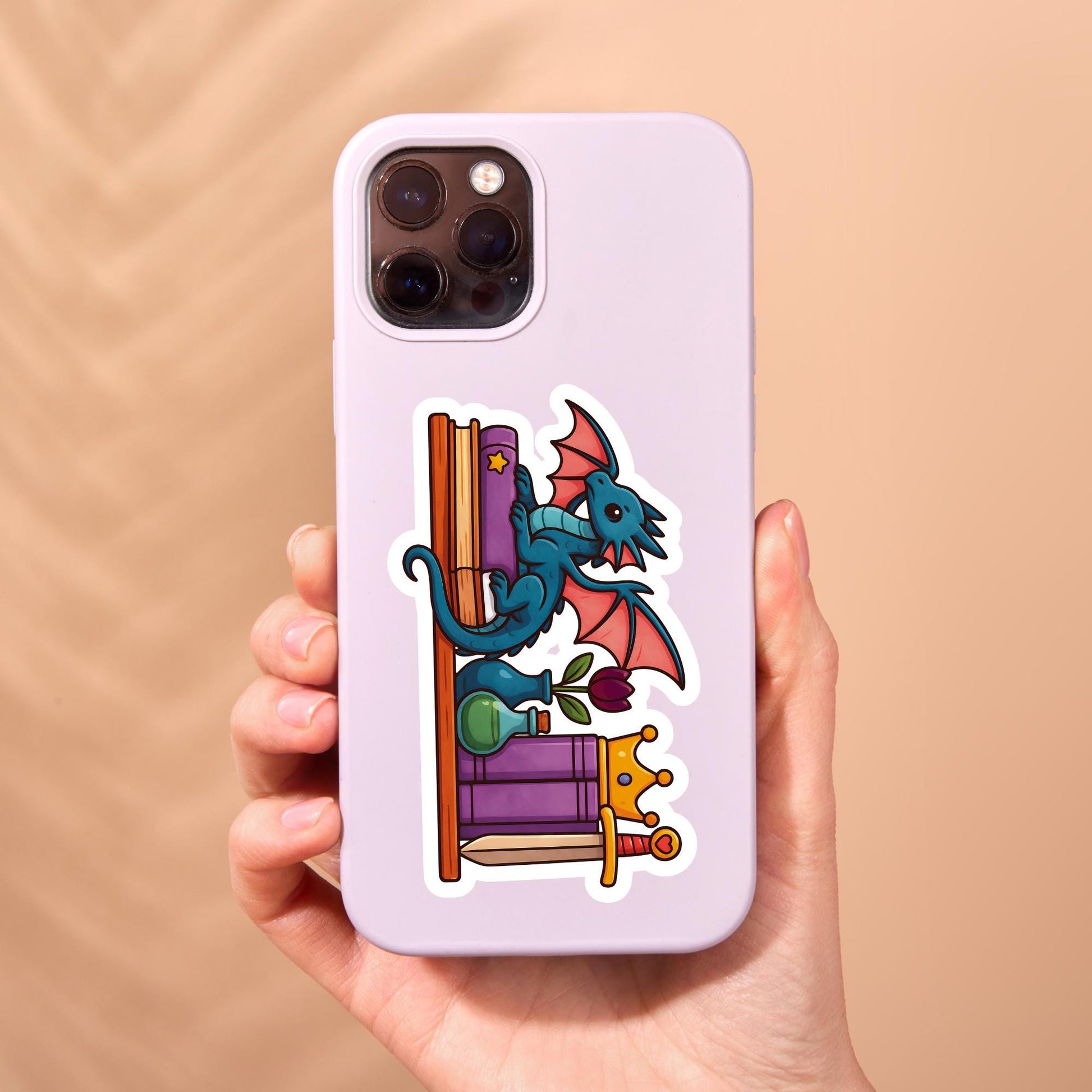 Fantasy bookshelf sticker, Reading sticker, Dragon Book Sticker, fantasy Sticker, Fantasy Bookish Merch, e-reader Kindle Stickers