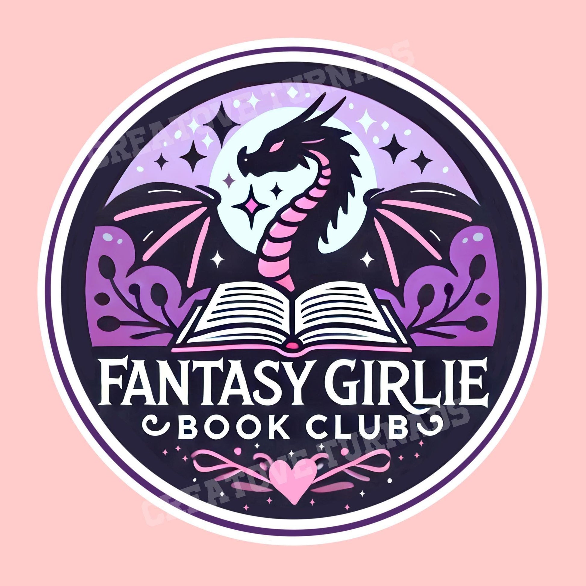 Fantasy girlie sticker, Reading sticker, Dragon Book Sticker, fantasy Sticker, Fantasy Bookish Merch, Kindle Stickers, fantasy book club