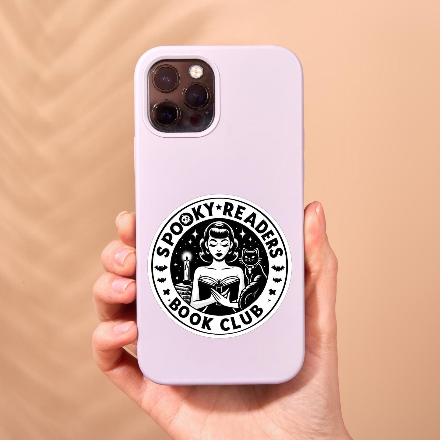 Spooky readers book club sticker, Black cat sticker, Halloween sticker, spooky sticker, book sticker, kindle sticker, bookish sticker,