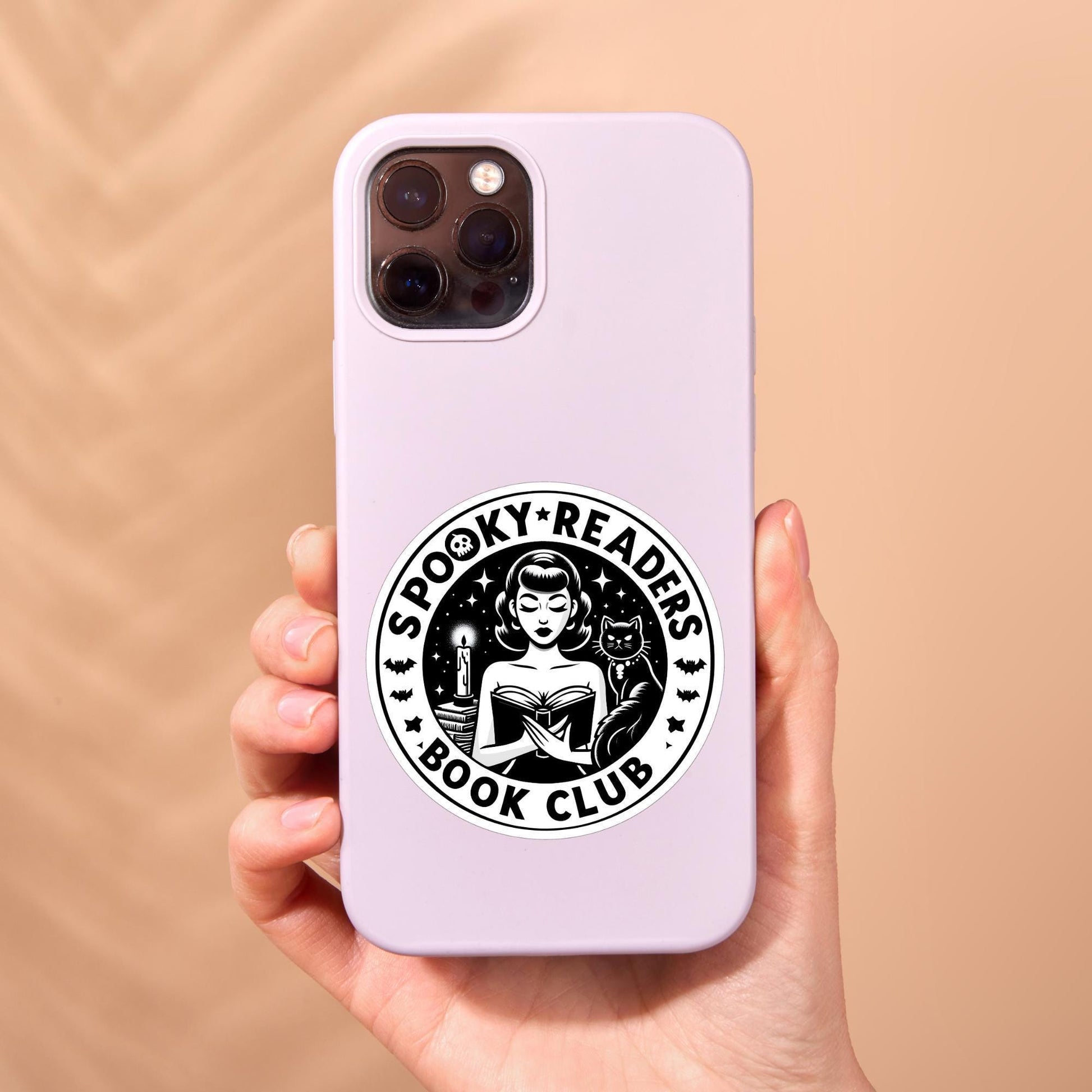 Spooky readers book club sticker, Black cat sticker, Halloween sticker, spooky sticker, book sticker, kindle sticker, bookish sticker,