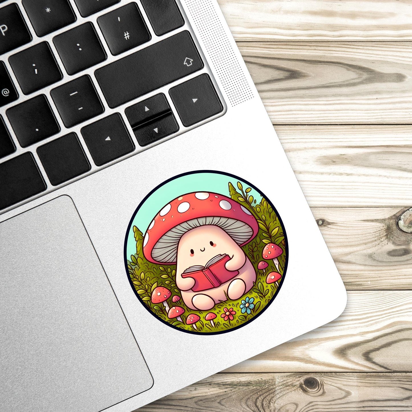 Bookish sticker, mushroom reading sticker, kindle sticker, book sticker, kindle sticker, bookish sticker, book stickers, stickers for kindle
