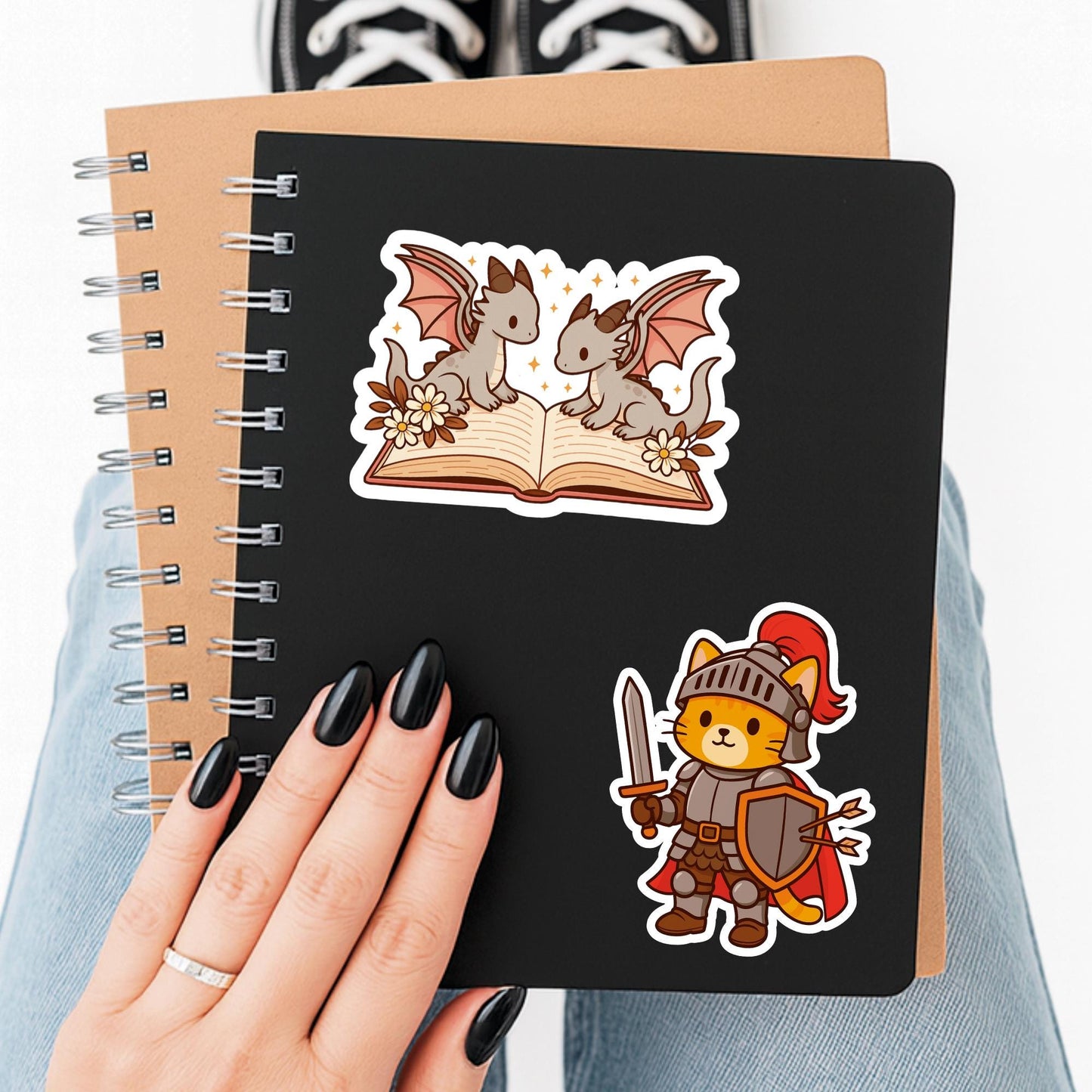 Dragon Book Sticker, Cute Vinyl Sticker, Fantasy Bookish Merch, Book Lover Gift, e-reader Kindle Stickers, Reading Lover, Booktok