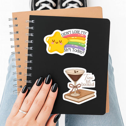 Tini bit booked, expresso martini book sticker, bookclub, kindle sticker, bookish sticker, book stickers, stickers for kindle, book merch,