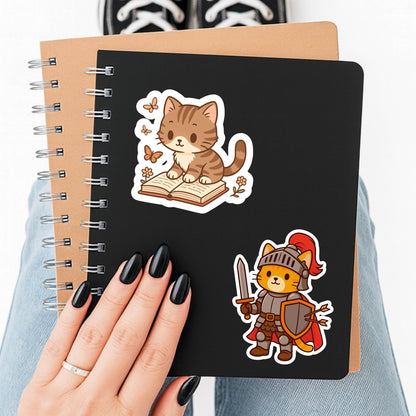 Cat Book Sticker, fantasy cat Sticker, gothic sticker, Fantasy Bookish Merch, Book Lover Gift, Kindle Stickers, black cat sticker