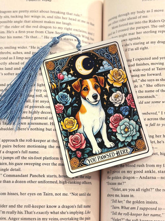 Jack Russell Tarot Card Bookmark with Tassel