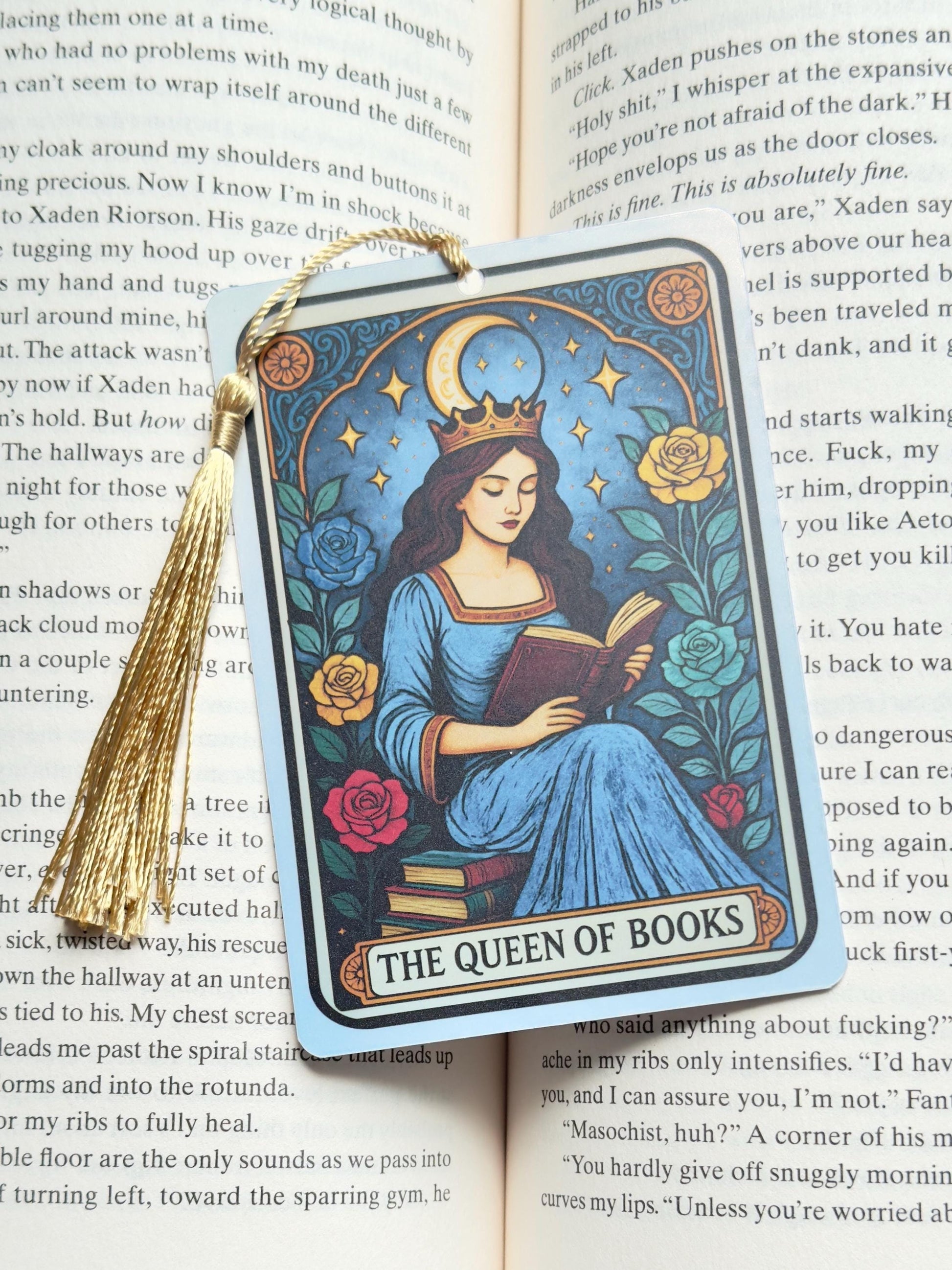 The Queen of Books Bookmark, Gothic Bookmark, Bookmark, Bookish Gifts for Readers, Handmade Bookmark