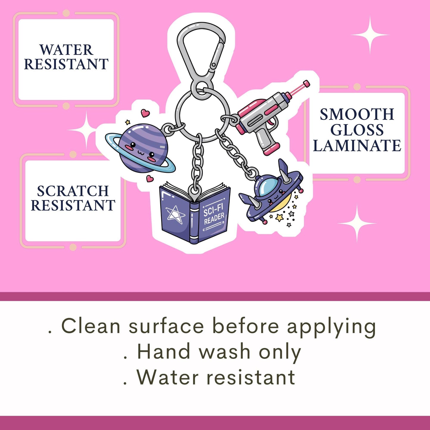 SCFI sticker, science fiction keychain sticker, book sticker, kindle sticker, bookish sticker, stickers for kindle