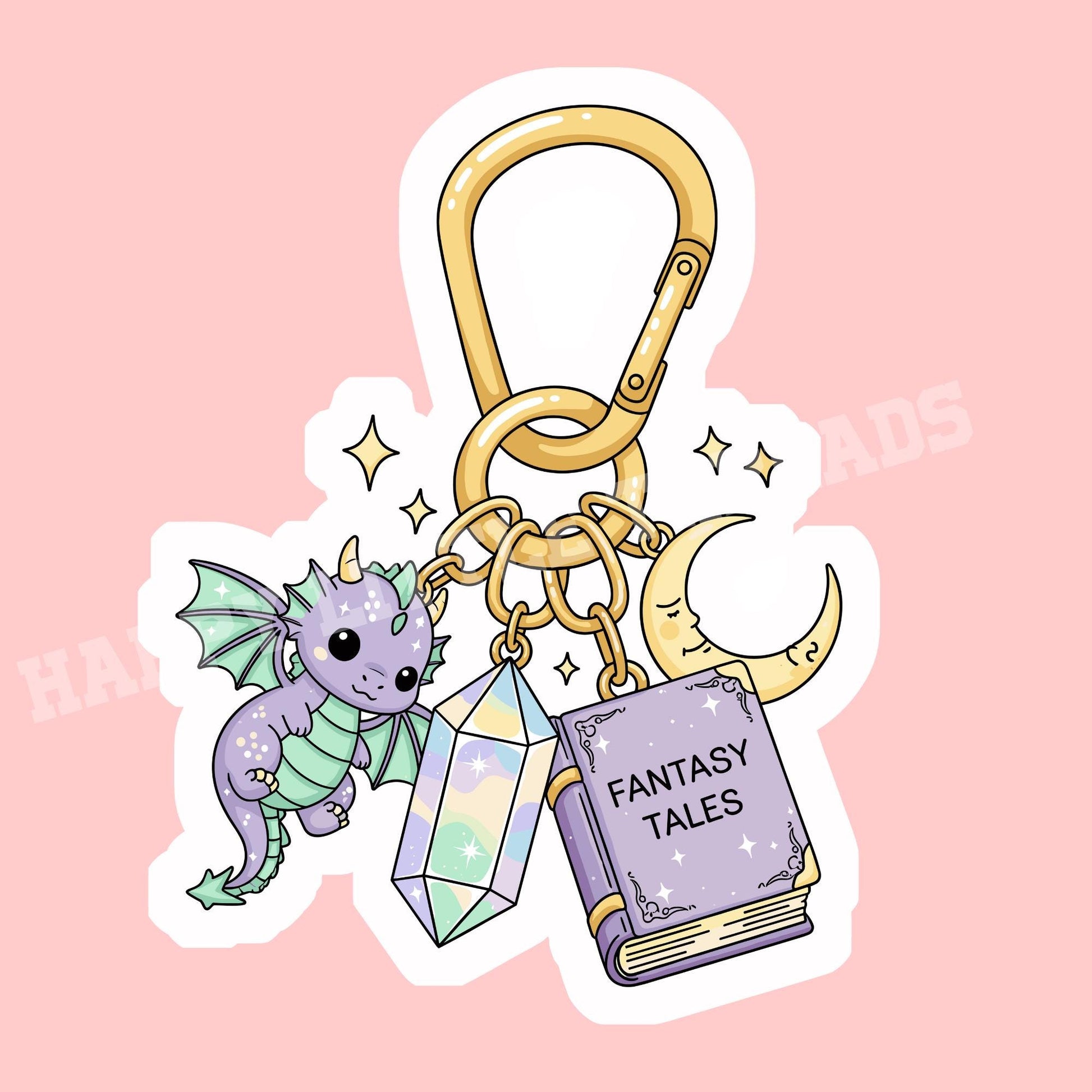 Fantasy Sticker, fantasy key chain sticker, dragon sticker, Book Lover Gift, e-reader Kindle Stickers