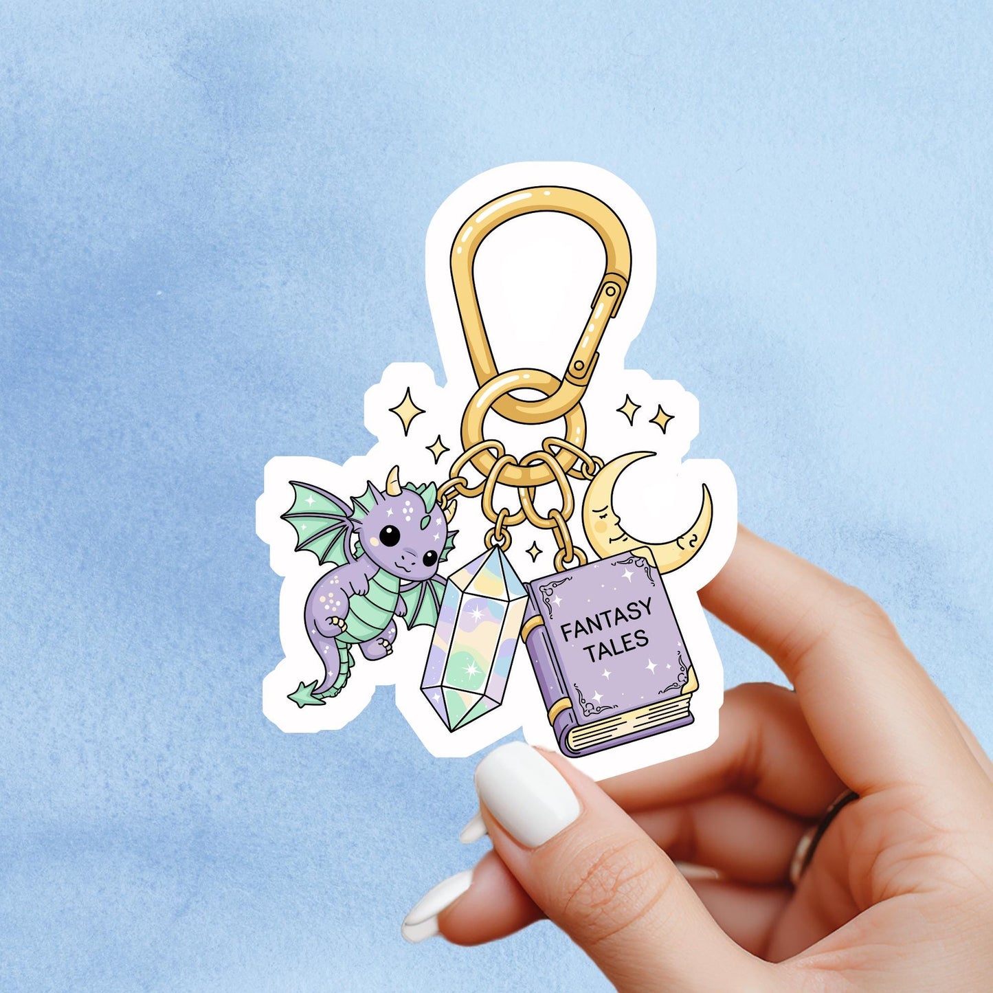 Fantasy Sticker, fantasy key chain sticker, dragon sticker, Book Lover Gift, e-reader Kindle Stickers