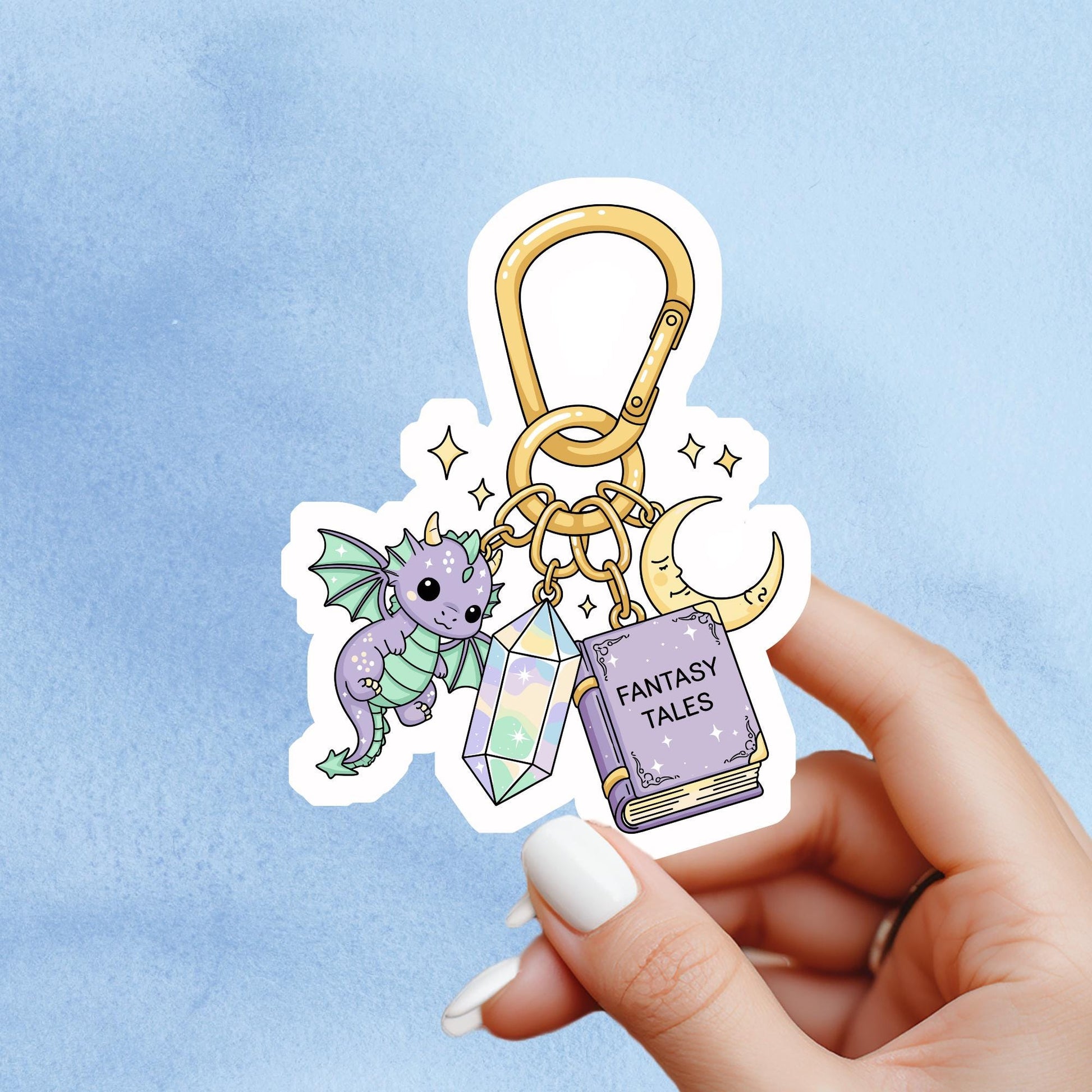Fantasy Sticker, fantasy key chain sticker, dragon sticker, Book Lover Gift, e-reader Kindle Stickers