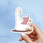 Goose reading sticker, Book lover sticker, kindle sticker, bookish sticker, book stickers, stickers for kindle