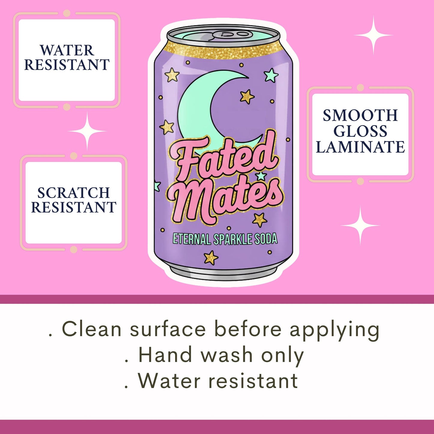 Fated mates sticker, soda sticker, book sticker, kindle sticker, bookish sticker, book stickers, stickers for kindle, book merch,