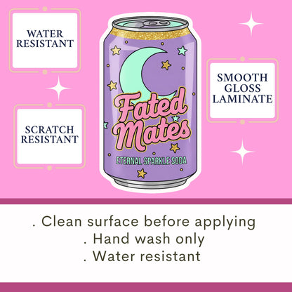 Fated mates sticker, soda sticker, book sticker, kindle sticker, bookish sticker, book stickers, stickers for kindle, book merch,