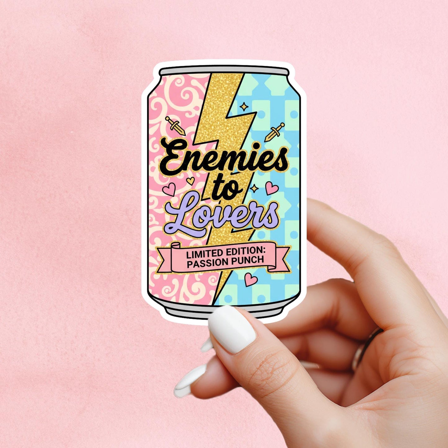 Enemies to lovers soda sticker, Romantasy sticker, Bookish sticker, Smut sticker, Book tropes, Bookish sticker, Reader sticker
