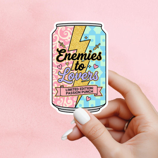 Enemies to lovers soda sticker, Romantasy sticker, Bookish sticker, Smut sticker, Book tropes, Bookish sticker, Reader sticker