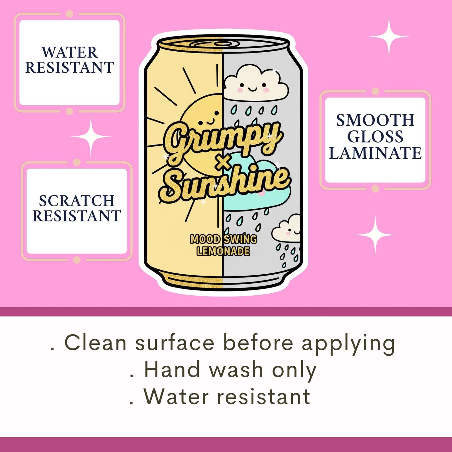 Grumpy sunshine soda sticker, troupe sticker, kindle sticker, book sticker, kindle sticker, bookish sticker, stickers for kindle,