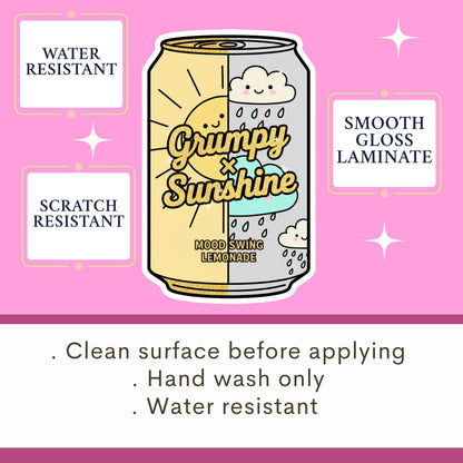 Grumpy sunshine soda sticker, troupe sticker, kindle sticker, book sticker, kindle sticker, bookish sticker, stickers for kindle,
